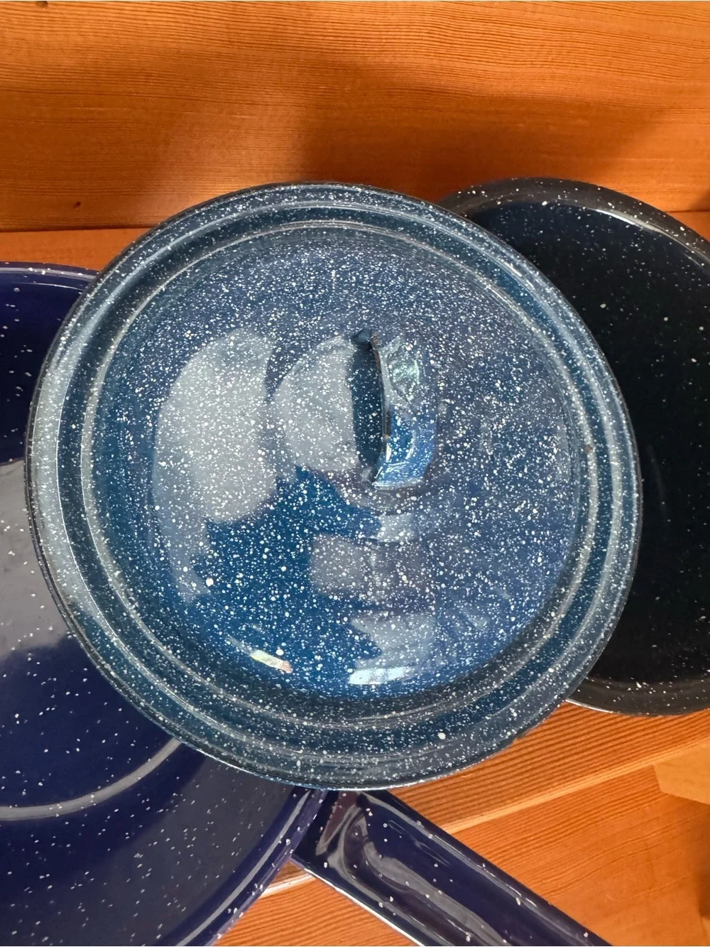Blue Speckled Enamel Cookware - 3 Pieces